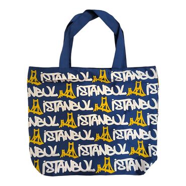 Istanbul Themed Classic Beach Bag - Thumbnail