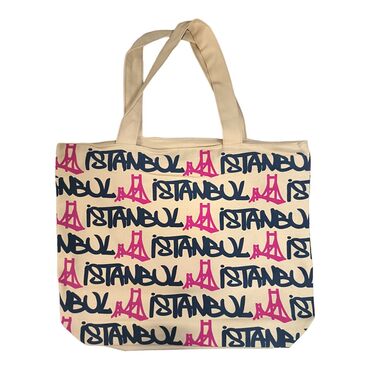 Istanbul Themed Classic Beach Bag - Thumbnail