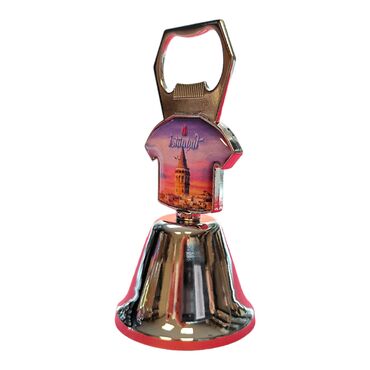 Istanbul Themed Collectible Souvenir Double Side Metal Bell With Opener 44x94 mm - Thumbnail