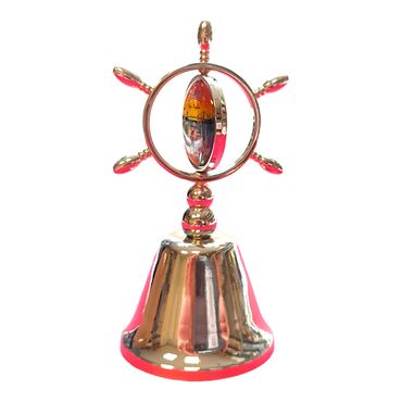 Istanbul Themed Collectible Souvenir Double Side Metal Spinner Rudder Bell 44x92 mm - Thumbnail