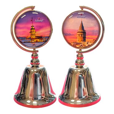 Istanbul Themed Collectible Souvenir Metal Bell 44x90 mm - Thumbnail