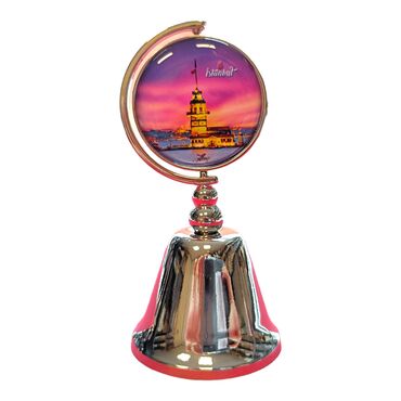 Istanbul Themed Collectible Souvenir Metal Bell 44x90 mm - Thumbnail