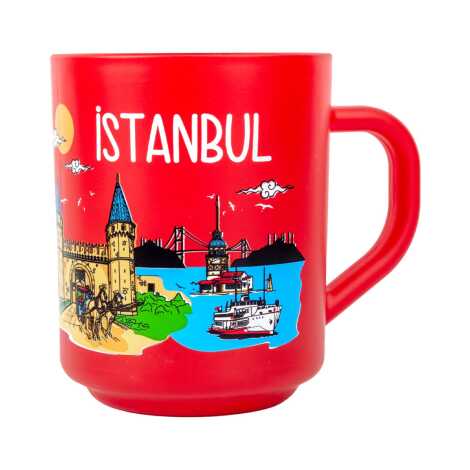Istanbul Themed Colored Glass Mug - 4