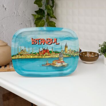 Istanbul Themed Custom Printed Metal Tin Tray - 1