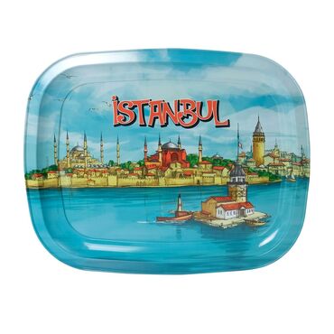 Istanbul Themed Custom Printed Metal Tin Tray - Thumbnail