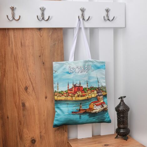 Istanbul Themed Customised Digital Double Side Printed Bag 420X380 Mm