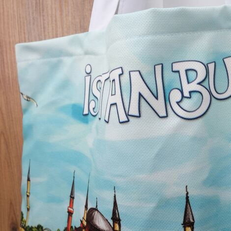 Istanbul Themed Customised Digital Double Side Printed Bag 420X380 Mm - 2