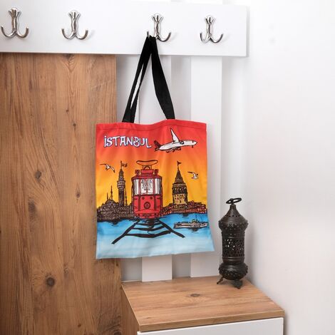 Istanbul Themed Customised Digital Double Side Printed Bag 420X380 Mm