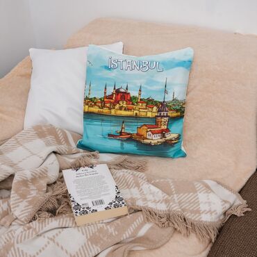 Istanbul Themed Customised Digital Printed Cushion 400x400 mm - Thumbnail