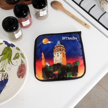 Istanbul Themed Customised Digital Printed Pot Holder 200x200 mm - Thumbnail