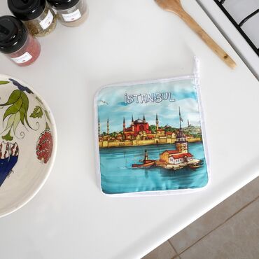 Istanbul Themed Customised Digital Printed Pot Holder 200x200 mm - Thumbnail