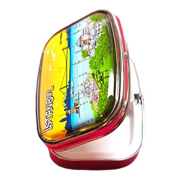 Istanbul Themed Customised Epoxy Rectangle Pill Box 57x45x15 mm - Thumbnail