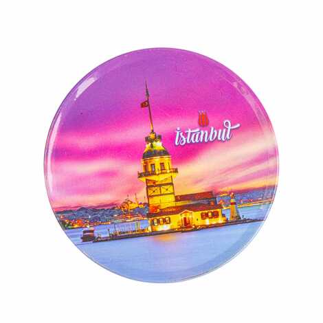 Istanbul Themed Customised Metal Tin Coaster 90 mm - 9