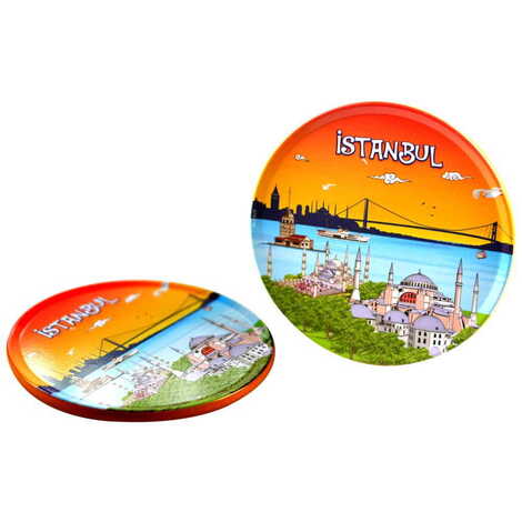 Istanbul Themed Customised Metal Tin Coaster 90 mm