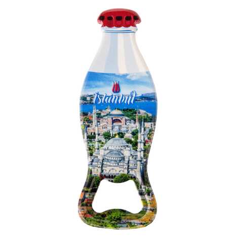 Istanbul Themed Customised Uv Printed Coca Cola Bottle Shape Plastic Base Bottle Opener 42x120 mm - 3