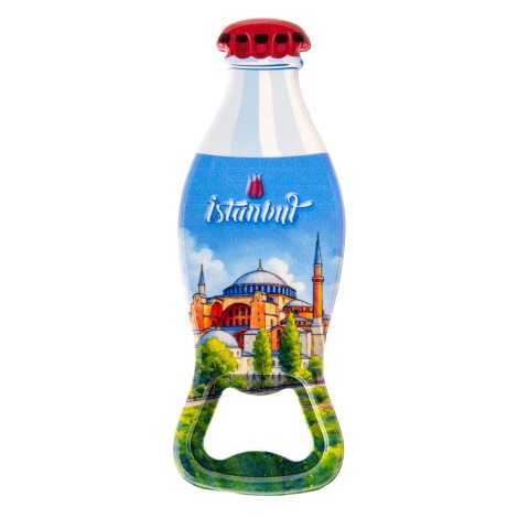 Istanbul Themed Customised Uv Printed Coca Cola Bottle Shape Plastic Base Bottle Opener 42x120 mm - 1