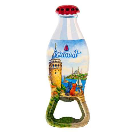 Istanbul Themed Customised Uv Printed Coca Cola Bottle Shape Plastic Base Bottle Opener 42x120 mm - 4