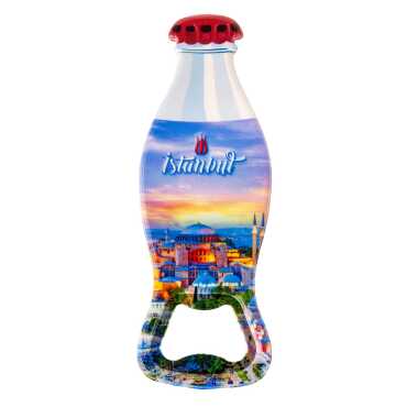 Istanbul Themed Customised Uv Printed Coca Cola Bottle Shape Plastic Base Bottle Opener 42x120 mm - 6