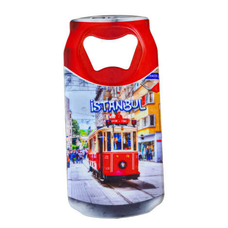 Istanbul Themed Customised UV Printed Coca Cola Bottle Shape Plastic Base Bottle Opener 43x80 mm - 4