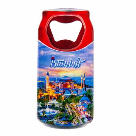 Istanbul Themed Customised UV Printed Coca Cola Bottle Shape Plastic Base Bottle Opener 43x80 mm - 7