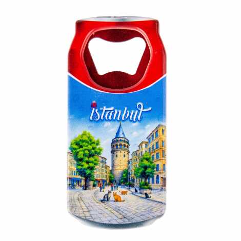 Istanbul Themed Customised UV Printed Coca Cola Bottle Shape Plastic Base Bottle Opener 43x80 mm - 8