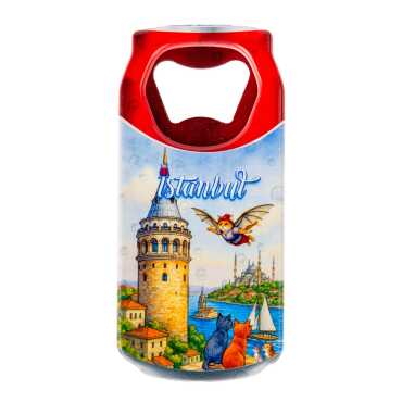 Istanbul Themed Customised UV Printed Coca Cola Bottle Shape Plastic Base Bottle Opener 43x80 mm - 11