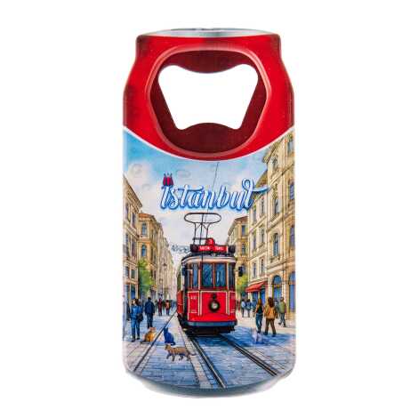 Istanbul Themed Customised UV Printed Coca Cola Bottle Shape Plastic Base Bottle Opener 43x80 mm - 18