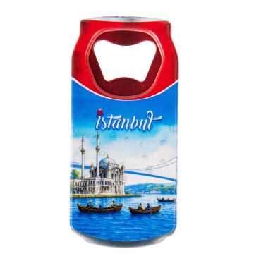 Istanbul Themed Customised UV Printed Coca Cola Bottle Shape Plastic Base Bottle Opener 43x80 mm - 19