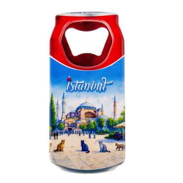 Istanbul Themed Customised UV Printed Coca Cola Bottle Shape Plastic Base Bottle Opener 43x80 mm - 22