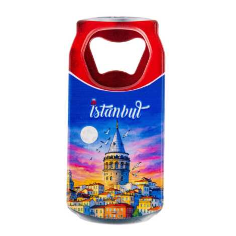 Istanbul Themed Customised UV Printed Coca Cola Bottle Shape Plastic Base Bottle Opener 43x80 mm - 21