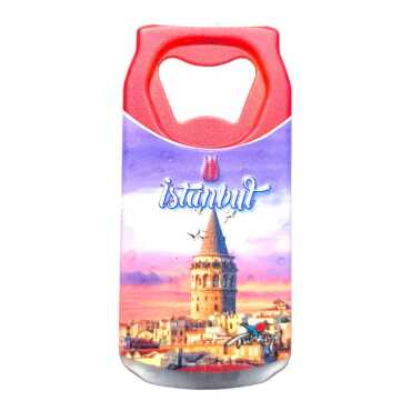 Istanbul Themed Customised UV Printed Coca Cola Bottle Shape Plastic Base Bottle Opener 43x80 mm - 24