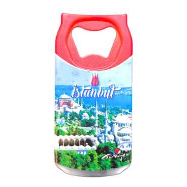 Istanbul Themed Customised UV Printed Coca Cola Bottle Shape Plastic Base Bottle Opener 43x80 mm - 25