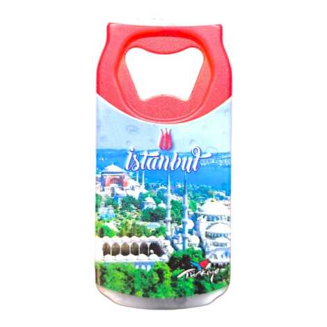 Istanbul Themed Customised UV Printed Coca Cola Bottle Shape Plastic Base Bottle Opener 43x80 mm - 25
