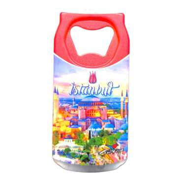 Istanbul Themed Customised UV Printed Coca Cola Bottle Shape Plastic Base Bottle Opener 43x80 mm - 26