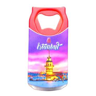 Istanbul Themed Customised UV Printed Coca Cola Bottle Shape Plastic Base Bottle Opener 43x80 mm - 28