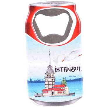 Istanbul Themed Customised UV Printed Coca Cola Bottle Shape Plastic Base Bottle Opener 43x80 mm - 31