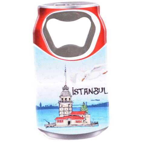 Istanbul Themed Customised UV Printed Coca Cola Bottle Shape Plastic Base Bottle Opener 43x80 mm - 31