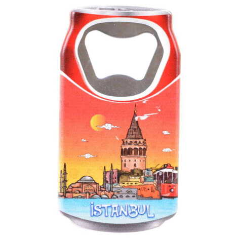 Istanbul Themed Customised UV Printed Coca Cola Bottle Shape Plastic Base Bottle Opener 43x80 mm - 23