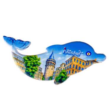 Istanbul Themed Customised UV Printed Plastic Base Dolphin Shaped Fridge Magnet 110x50 mm - 14