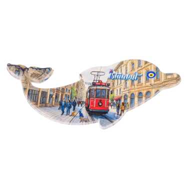 Istanbul Themed Customised UV Printed Plastic Base Dolphin Shaped Fridge Magnet 110x50 mm - 17