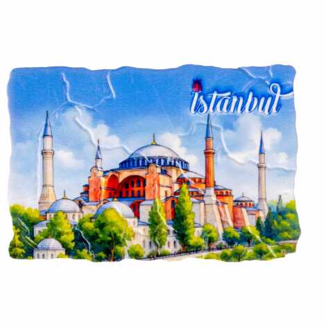 Istanbul Themed Customised UV Printed Plastic Base Mosaic Pattern Rectangle Fridge Magnet 80x50 mm - 9
