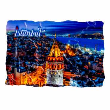 Istanbul Themed Customised UV Printed Plastic Base Mosaic Pattern Rectangle Fridge Magnet 80x50 mm - 3
