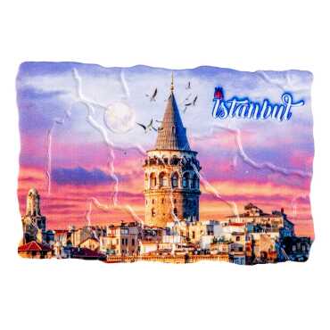 Istanbul Themed Customised UV Printed Plastic Base Mosaic Pattern Rectangle Fridge Magnet 80x50 mm - 16