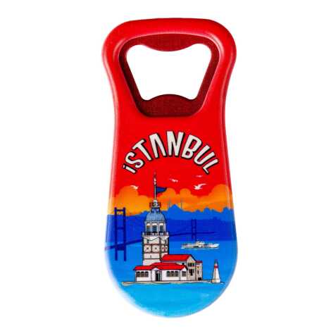 Istanbul Themed Customised Uv Printed Plastic Base Plastic Base Bottle Opener 95x43 mm - 30