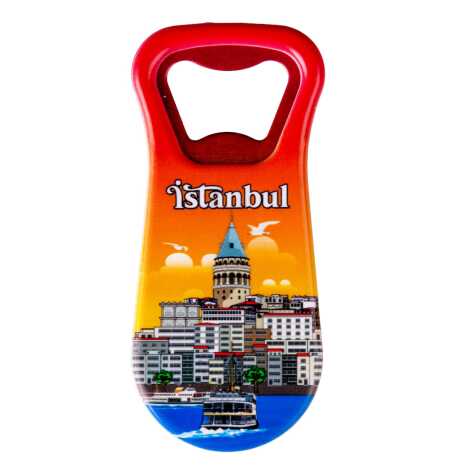 Istanbul Themed Customised Uv Printed Plastic Base Plastic Base Bottle Opener 95x43 mm - 12