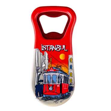 Istanbul Themed Customised Uv Printed Plastic Base Plastic Base Bottle Opener 95x43 mm - 13