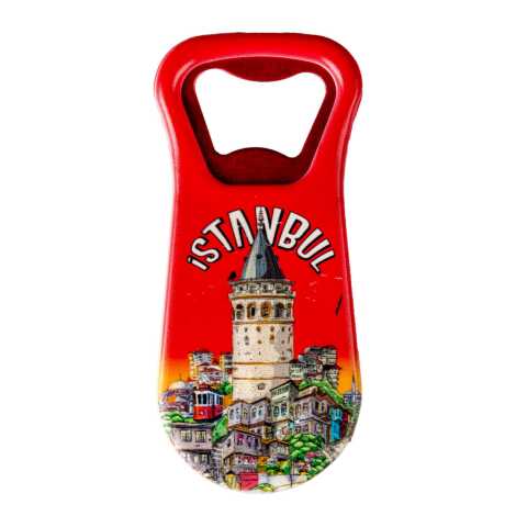 Istanbul Themed Customised Uv Printed Plastic Base Plastic Base Bottle Opener 95x43 mm - 22