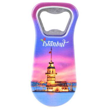 Myros - Istanbul Themed Customised Uv Printed Plastic Base Plastic Base Bottle Opener 95x43 mm