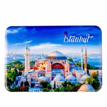 Istanbul Themed Customised UV Printed Plastic Base Rectangle Fridge Magnet 80x50 mm - 13