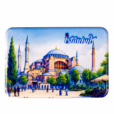 Istanbul Themed Customised UV Printed Plastic Base Rectangle Fridge Magnet 80x50 mm - 9